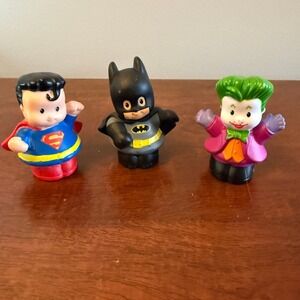 Fisher Price Little People DC Super Friends Superman Batman Joker Figures Lot 3